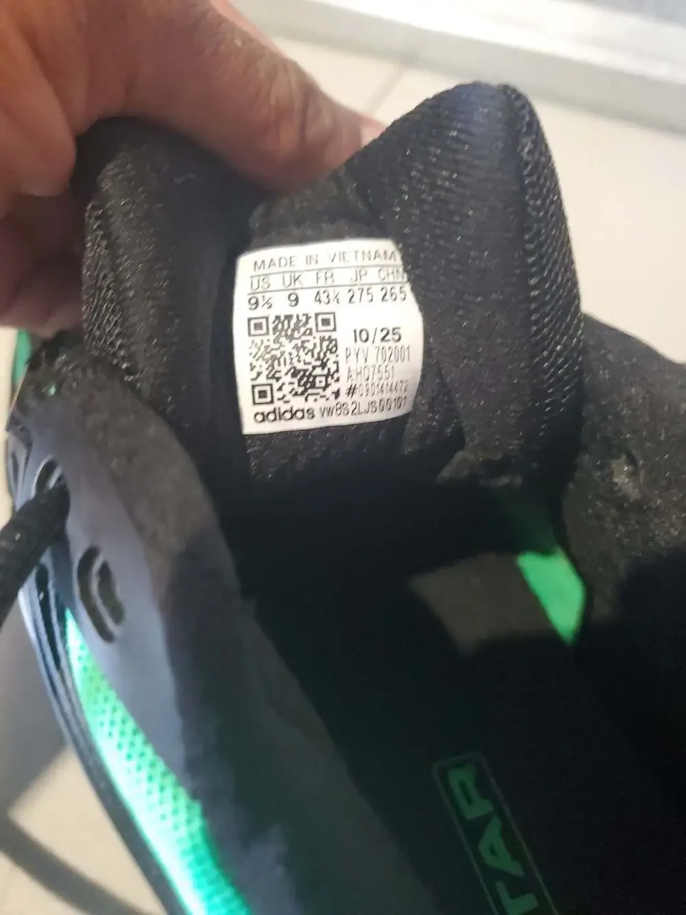 Adidas Adistar XLG 2.0 Sneakers in Core Black and Lucid Green